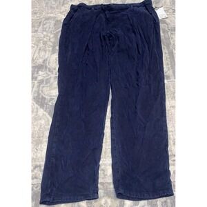 DWP Drew Fit Crop Pants Women's Measures 32" Waist Navy Blue Tencel Blend New